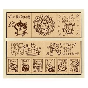 【クリックで詳細表示】ちびギャラリー 木製ごほうびスタンプ 2 評価印