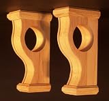  Solid wood Sconce Set for curtain or closet rods, 2/set [CAPITOL CITY LUMBER]