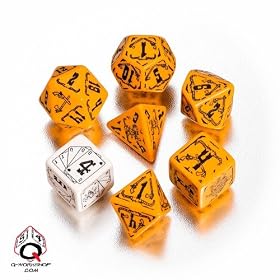 Deadlands 7 Dice set Orange & black (�f�b�h�����h �_�C�X�Z�b�g7�� �I�����W���u���b�N)