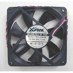 【クリックで詳細表示】X-Fan12cm角×25mmケース用 (色/黒・リブ無)静圧羽根 ミネベア製ボールベアリング仕様 2ボールベアリング、スピードセンサー付 1700rpm/28.00db ファンモータ RDL1225NMB17： パソコン・周辺機器