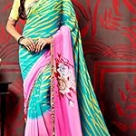 Multi Designer Georgette Saree With Banglore Silk Blouse