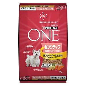 【クリックでお店のこの商品のページへ】ピュリナワンドッグ センシティブ1歳から サーモン&ライス 7kg