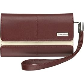 RIM ���� BlackBerry Bold 9780 / Bold 9700 / Curve 9300 Leather Folio Horizontal Pouch no belt clip with Strap, Merlot �|�[�`�^ ���U�[�P�[�X �i�X�g���b�v �t���j �������[ HDW-18966-004