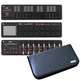 KORG �R���O USB-MIDI �R���g���[���[ nanoKEY2+nanoKONTROL2+nanoPAD2+��p���o�C���P�[�X ����Z�b�g �u���b�N