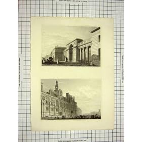 C1790-C1900 Antique Print Architecture Buildings