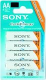  Sony Cycle Energy AA Ni-MH Rechargeable Batteries (4-Pack)