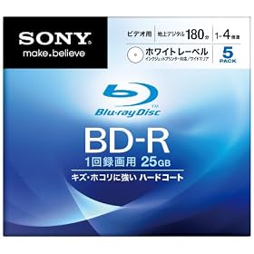 SONY �u���[���C�f�B�X�N �r�f�I�pBD-R �ǋL�^ �Ж�1�w25GB 4�{�� �v�����^�u�� 5��P 5BNR1VCPS4
