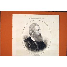 Portrait Shirley Brooks Old Print 1874 Antique