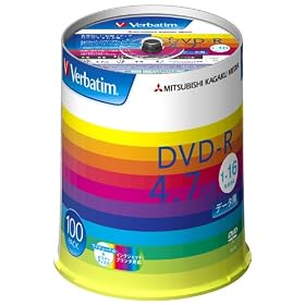 �O�H���w���f�B�A Verbatim DVD-R 4.7GB 1��L�^�p 1-16�{�� �X�s���h���P�[�X 100���p�b�N ���C�h����Ή� �z���C�g���[�x�� DHR47JP100V1