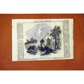 Cannes France Protestant Church Old Print 1859
