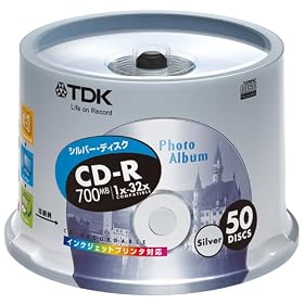 TDK CD-R�f�[�^�p 32�{���Ή��V���o�[�v�����^�u�� �|�b�g�P�[�X����50���p�b�N [CD-R80ESX50PS]