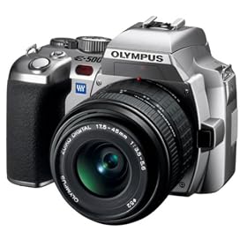 OLYMPUS �f�W�^����჌�t�J���� E-500 �o�����[�L�b�g �V���o�[ 17.5-45mm�����Y�t