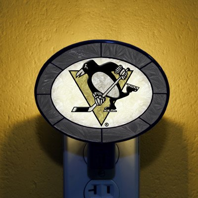  PITTSBURGH PENGUINS Team Logo ART-GLASS NIGHTLIGHT (4 1/2