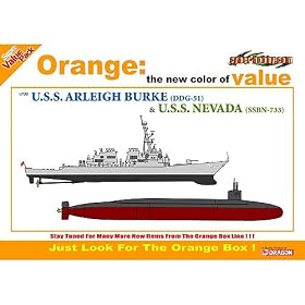 1/700 �A�����J�C�R �~�T�C���쒀�� U.S.S. �A�[���C�E�o�[�N DDG-51&���q�͐����� U.S.S. �l�o�_ SSBN-733 (�v���X�`�b�N���f���L�b�g)