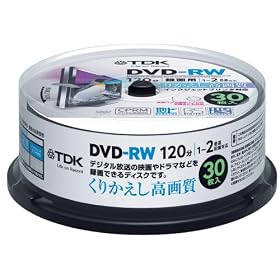 TDK �^��pDVD-RW CPRM�Ή� 1-2�{���Ή� �z���C�g�v�����^�u�� 30���X�s���h�� DRW120DPA30PU