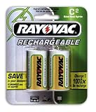 Rayovac Rechargeable NiMH Batteries, C Size, 2-Count Packages (Pack of 3)