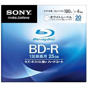 SONY �u���[���C�f�B�X�N �r�f�I�pBD-R �ǋL�^ �Ж�1�w25GB 4�{�� �v�����^�u�� 20��P 20BNR1VCPS4