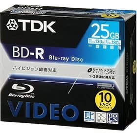 TDK �^��p�u���[���C�f�B�X�N 25GB 1��^��p�i�ǋL�^�j 10���p�b�N BDV-R25X10S