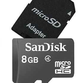 Sandisk microSDHC 8GB SD�ϊ��A�_�v�^�[�t���@�o���N�i