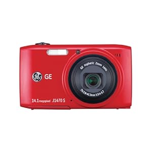 【クリックでお店のこの商品のページへ】GE デジタルカメラ レッド J1470S RED