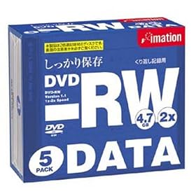 Imation  DVD-RW 4.7GB �f�[�^�p 5���p�b�N DVD-RW 4.7PBEx5
