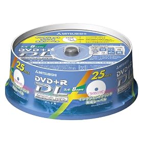 �O�H���w���f�B�A DVD+R 8.5GB PC�p�K�i����8�{���L�^�Ή�25���X�s���h���P�[�X��IJ�v�����^�Ή� DTR85HP25S