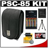  Canon PowerShot PSC-85 Carrying Case + (4) Batteries & Charger + Tripod + Accessory Kit for A720 IS, A710 IS, A650 IS, A640, A630, A590 IS, A580, A570 IS, A560, A470, A1000 IS, A2000IS, SX100 IS, SX110 IS & E1 Digital Cameras