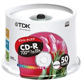 TDK CD-R�f�[�^�p 32�{���Ή��z���C�g�v�����^�u�� �|�b�g�P�[�X����50���p�b�N [CD-R80EWX50PS]
