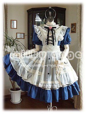 (ミルキーアンジェ) milky ange アンティーク アリス メイド VI XL ロイヤルブルー ミニ メイド服 コスプレ衣装