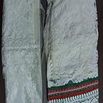 White Floral Brasso & Net Dress Material With Dupatta