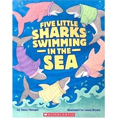 Five Little Sharks Swimming In The Sea