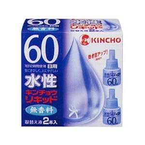 【クリックで詳細表示】水性キンチョウリキッド 60日 無香料 取替え液 2個入