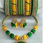 Green and yellow necklace set