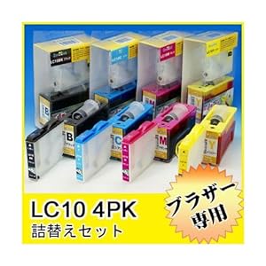 【クリックで詳細表示】LC10PK ブラザー(brother) 詰替えセット 4色セット 送料無料