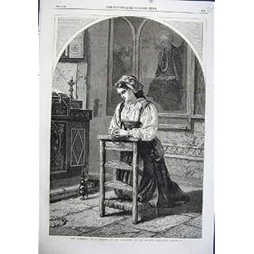 Fine Art 1864 Offering Wyburd Woman Praying Church