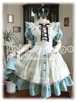 (ミルキーアンジェ) milky ange アンティーク アリス メイド VI XL アイシーブルー ミニ メイド服 コスプレ衣装