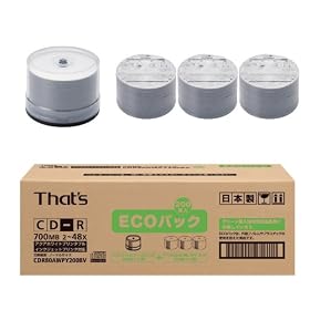 ���z�U�d�� That's CD-R�f�[�^�p ���G�R�p�b�N��48�{��700MB �ՖʃA�N�A�z���C�g �v�����^�u�� �l�ߑւ��p�b�N200���� CDR80AWPY200BV