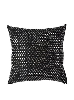 Sateen Circles Pillow, Black/Silver, 18