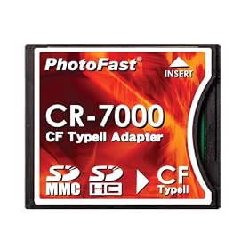 PhotoFast SDHC to CF�ϊ��A�_�v�^�[�u���X�^�[�p�b�P�[�W�ESDHC16GB�Ή��E1�����ۏ� CR-7000
