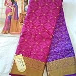 Multi Plain / Solid Tassar Silk Saree With blouse piece