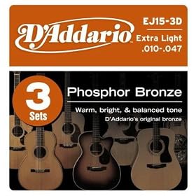 D'Addario EJ15-3D�^3�Z�b�g�p�b�N �_�_���I �A�R�[�X�e�B�b�N�M�^�[��