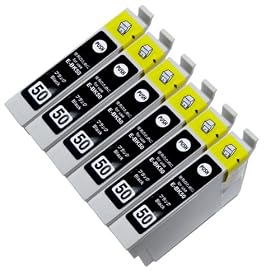 EPSON�ėp�C���N�@ICBK50�Ή��ėp�C���N�@�u���b�N6�{
