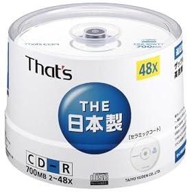 ���z�U�d�� That's CD-R�f�[�^�p 48�{��700MB �X�s���h���P�[�X50���� CDR80WTYSBV