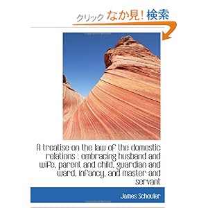 【クリックでお店のこの商品のページへ】A treatise on the law of the domestic relations : embracing husband and wife, parent and child, guar: James Schouler: 洋書