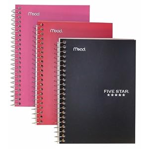 【クリックで詳細表示】mead 5スター1サブパーソナルノート 3冊パック 45484-3P(BK/RD/PK) [Stationery]