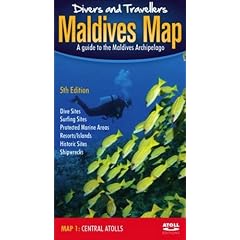 Divers' and Travellers' Maldives Map: Central Atolls