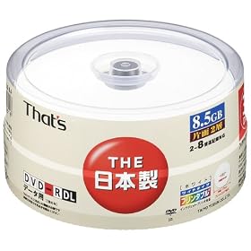 ���z�U�d�� That's DVD-R�f�[�^�p 8�{��8.5GB �Ж�2�w���C�h�v�����^�u�� �X�s���h���P�[�X30���� DR-85WWY30BA