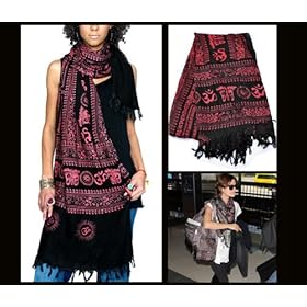 �y�T�[�A���X�e�A���C�zSummer Love Hindu Prayer Wrap SCARF�u���b�N/���b�h(black/red)�l�C�X�g�[�� Sir Alistair Rai