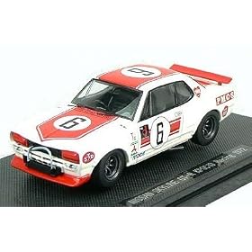 EBBRO 1/43 �j�b�T�� �X�J�C���C�� GT-R KPGC10 ���[�V���O #6�z���C�g/���b�h