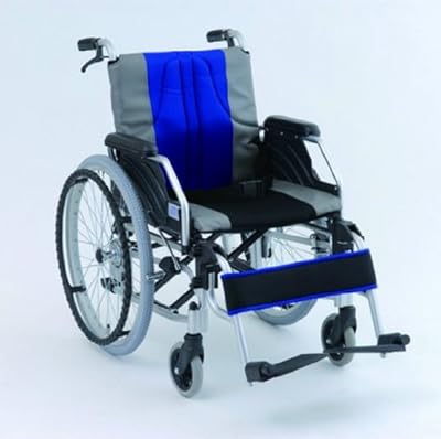 モジュール式車いす(アルミ製・介助用ブレーキ付き)HTB-22MS-BLUE(ブルー)